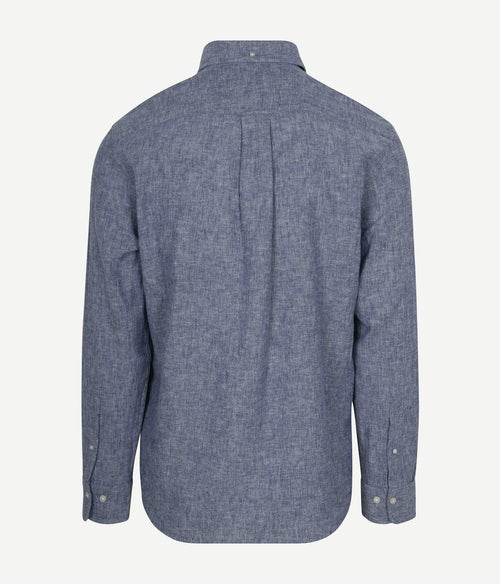 Overhemd cotton linen blauw
