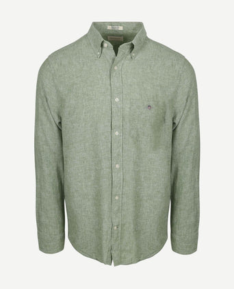 Overhemd cotton linen groen