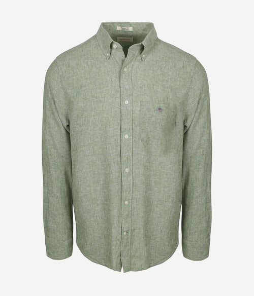 Overhemd cotton linen groen