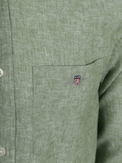 Overhemd cotton linen groen
