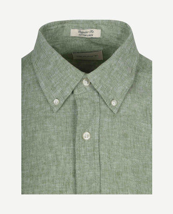 Overhemd cotton linen groen