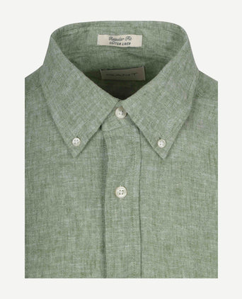 Overhemd cotton linen groen
