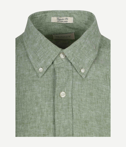 Overhemd cotton linen groen