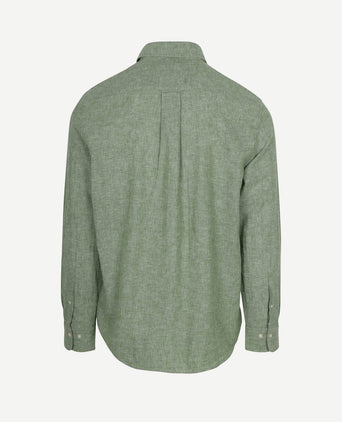 Overhemd cotton linen groen