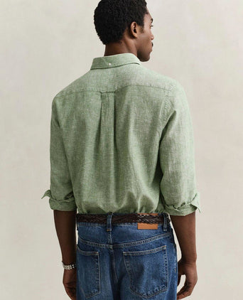 Overhemd cotton linen groen