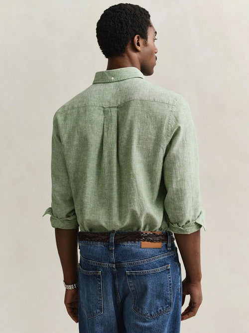Overhemd cotton linen groen
