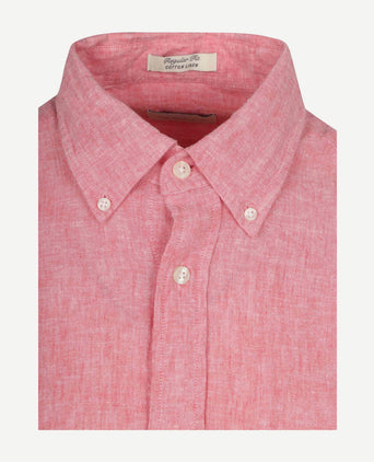 Overhemd cotton linen roze