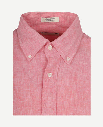 Overhemd cotton linen roze