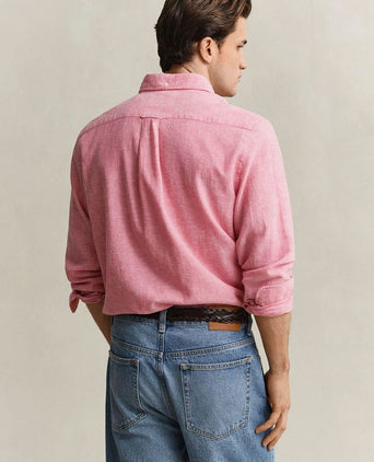 Overhemd cotton linen roze