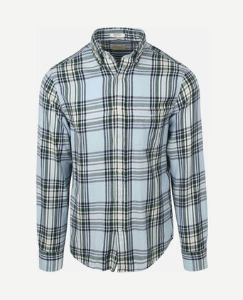 Overhemd flanel ruit blauw
