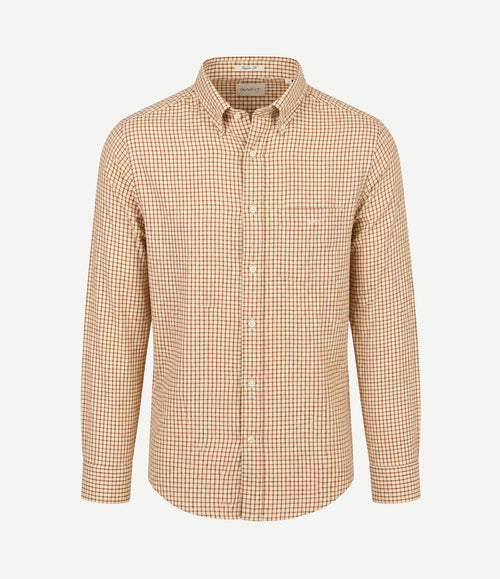 Overhemd flanel ruit caramel