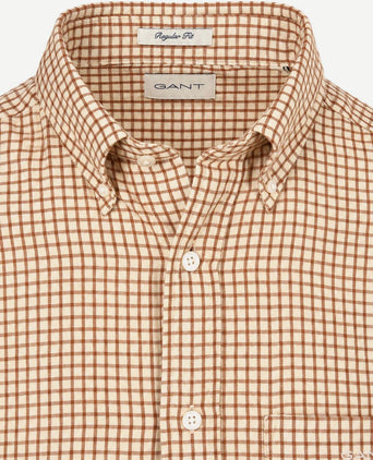 Overhemd flanel ruit caramel