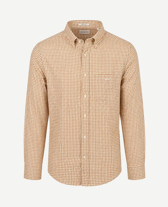 Overhemd flanel ruit caramel