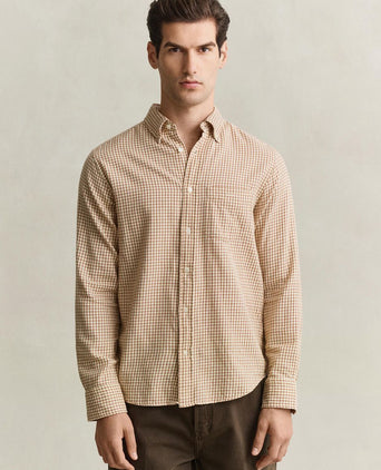 Overhemd flanel ruit caramel