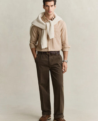 Overhemd flanel ruit caramel