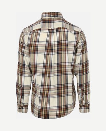 Overhemd flanel ruit ecru