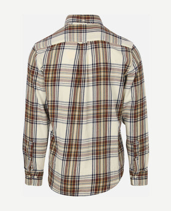 Overhemd flanel ruit ecru
