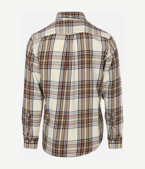 Gant overhemd flanel ruit ecru | Regular-fit