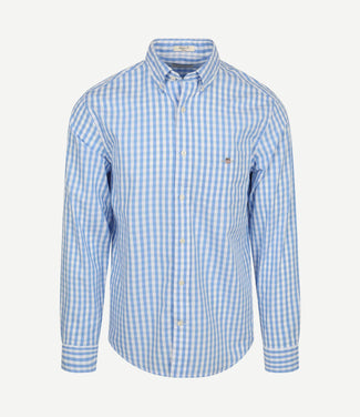 Overhemd gingham poplin classic blauw Overhemd gingham poplin classic blauw