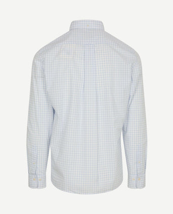 Overhemd gingham poplin college lichtblauw