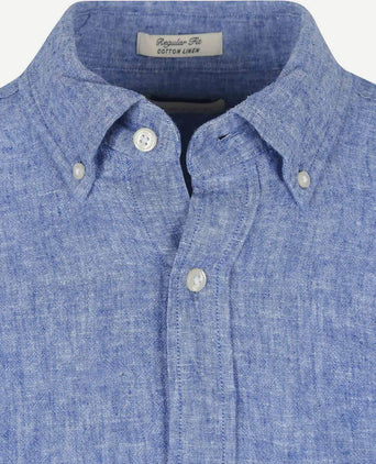 Overhemd linnen blauw