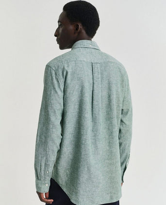 Gant overhemd linnen groen | Regular-fit