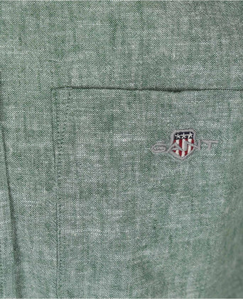 Gant overhemd linnen groen | Regular-fit