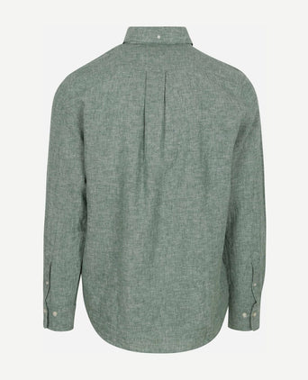 Gant overhemd linnen groen | Regular-fit