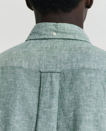 Gant overhemd linnen groen | Regular-fit