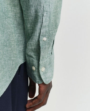 Gant overhemd linnen groen | Regular-fit