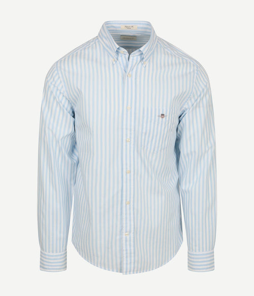 Overhemd stripe poplin classic blauw