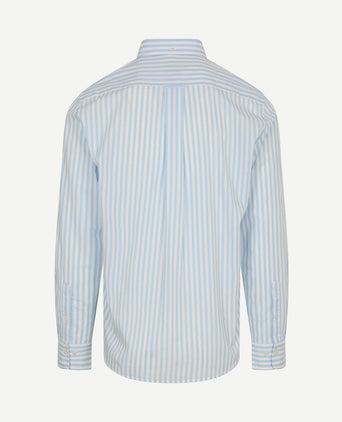 Overhemd stripe poplin classic blauw