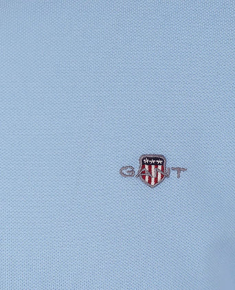 Shield piqué poloshirt lichtblauw