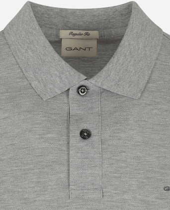Shield piqué poloshirt grijs