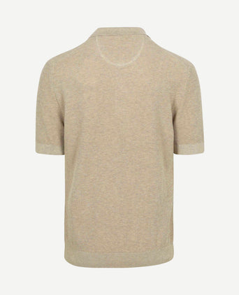 Knitted poloshirt beige