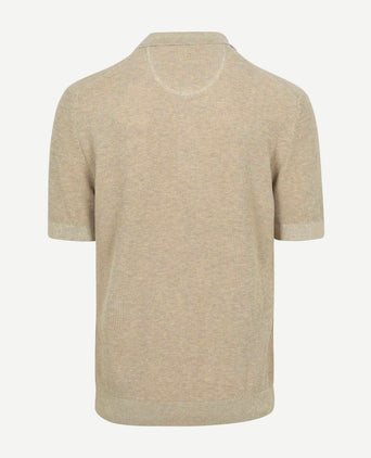 Knitted poloshirt beige
