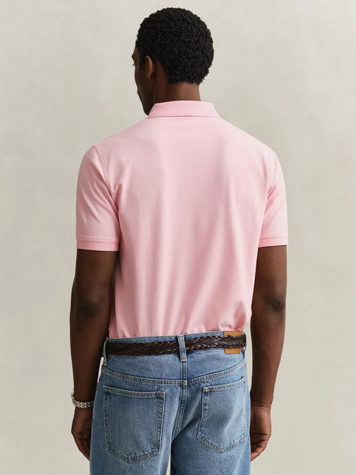 Contrast piqué poloshirt bubbelgum roze