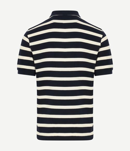 Poloshirt stripe donkerblauw wit