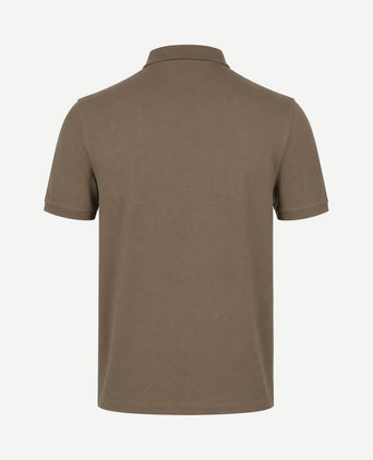 Contrast piqué poloshirt faded taupe