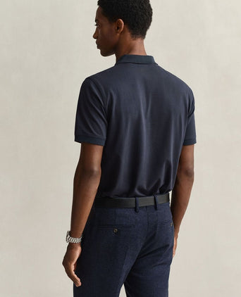 Contrast piqué poloshirt donkerblauw