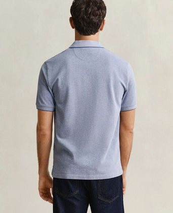 2tone piqué poloshirt blauw