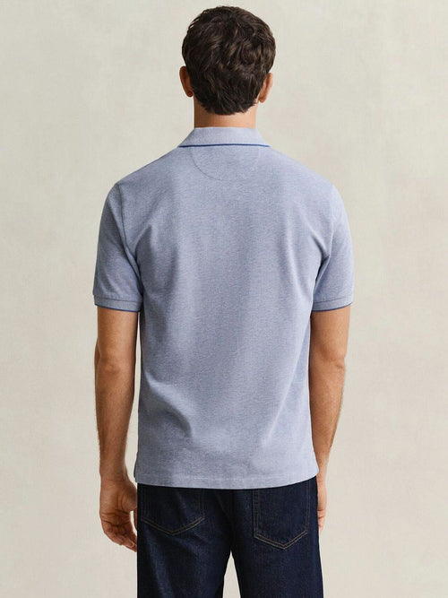 2tone piqué poloshirt blauw