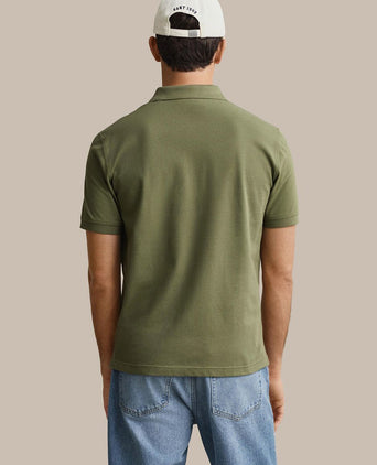 Contrast piqué poloshirt herb groen