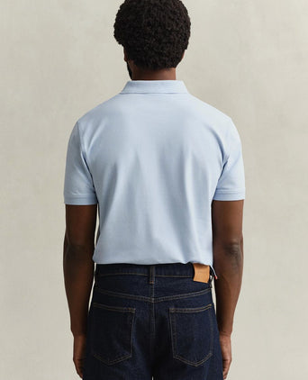 Contrast piqué poloshirt fresh blauw