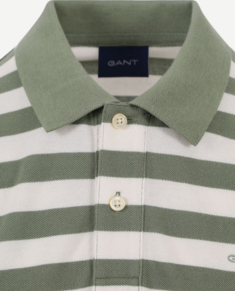 Gant polo strepen groen | Regular-fit