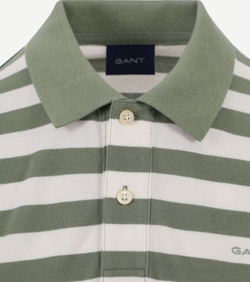 Gant polo strepen groen | Regular-fit
