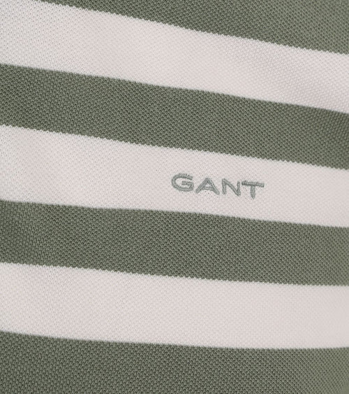 Gant polo strepen groen | Regular-fit