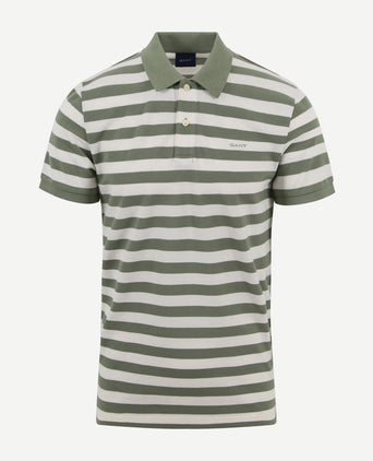 Gant polo strepen groen | Regular-fit