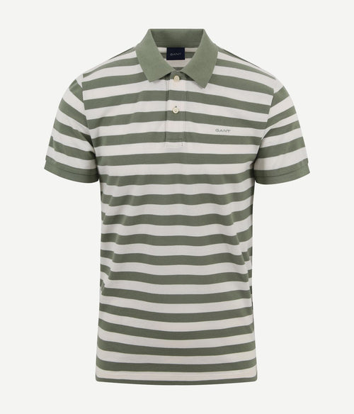 Gant polo strepen groen | Regular-fit