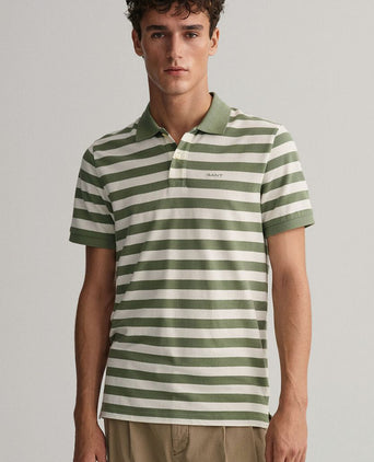 Gant polo strepen groen | Regular-fit